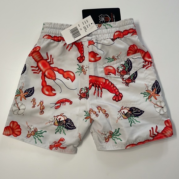 Wes and willy white lobster roll trunk swim shorts boy toddler 3T brand new - Picture 2 of 5